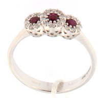 Ringe Davite & Delucchi Dame in Weißgold Rubino 0.19 Ct AA032136 RB - AA032136 RB